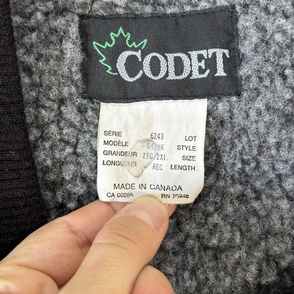 Vtg Codet Green Plaid Wool Sherpa Lined Hunting Field Vest outdoor Mens 2XL Zip - Picture 5 of 12